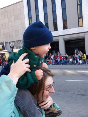 Evan at the Santa Parade