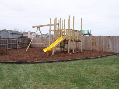playset with mulch