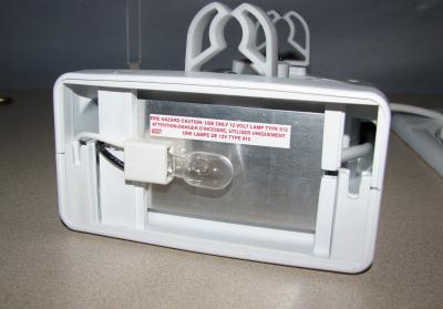 Bunk light disassembled