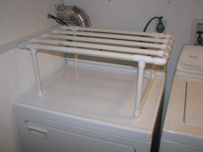 diaper drying rack in laundry room